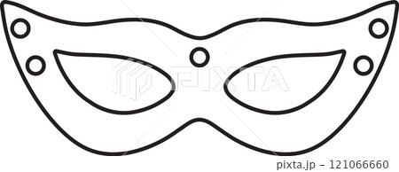 leather mask, adult sex toy, accessories for bdsm sex games, linear black and white icons, doodle and sketch style, hand drawing 121066660