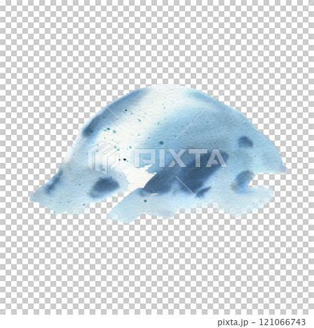 Snow big snowdrift, textured, volumetric white with blue colors. Winter, forest watercolor illustration drawn by hand. Separate element isolated from background for landscape designer and arrangements 121066743