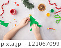 Paper Christmas tree with colourful beads kids paper craft ideas for kindergarten 121067099