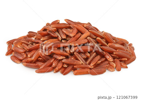 red rice heap isolated on white background red rice heap isolated on white background 121067399