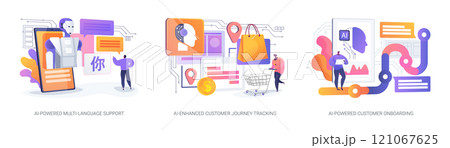 Artificial Intelligence in Customer service abstract concept vector illustrations. 121067625