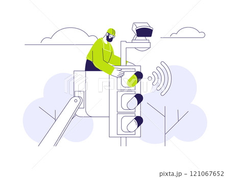 Smart traffic light abstract concept vector illustration. 121067652