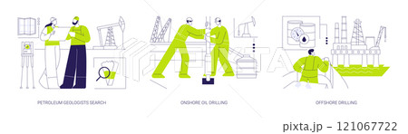 Oil exploration abstract concept vector illustrations. Oil exploration abstract concept vector illustrations. 121067722