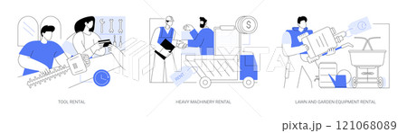 Equipment rentals isolated cartoon vector illustrations se Equipment rentals isolated cartoon vector illustrations se 121068089