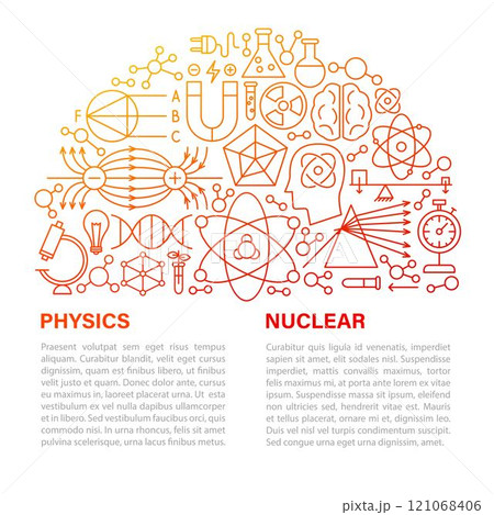 Nuclear Physics Icon Circle Concept 121068406