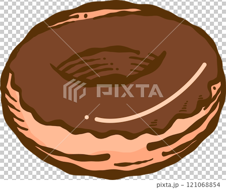 Hand-drawn donut illustration 121068854