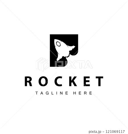 Rocket logo simple design silhouette brand space vehicle minimalist illustration template Rocket logo simple design silhouette brand space vehicle minimalist illustration template 121069117