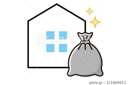 家の前に出す収集前のゴミ 121069913