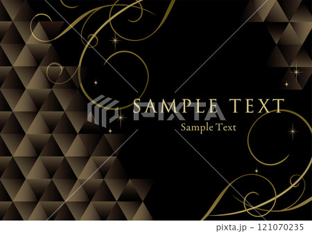 シックでエレガントな金と黒の幾何学背景テンプレート 121070235