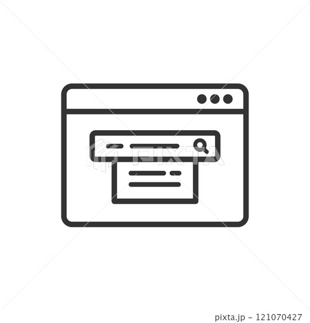 ホームページ検索窓とサジェストのベクターアイコン(線画・白黒) ホームページ検索窓とサジェストのベクターアイコン(線画・白黒) 121070427