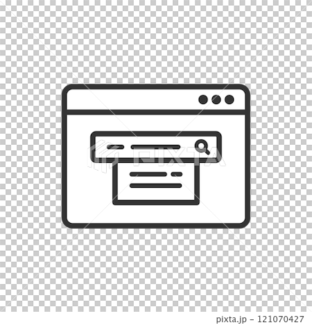 ホームページ検索窓とサジェストのベクターアイコン(線画・白黒) ホームページ検索窓とサジェストのベクターアイコン(線画・白黒) 121070427