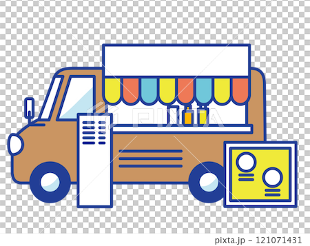 Simple and cute kitchen car illustration 121071431