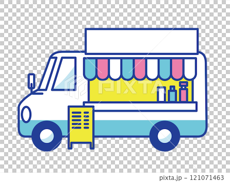 Simple and cute kitchen car illustration Simple and cute kitchen car illustration 121071463