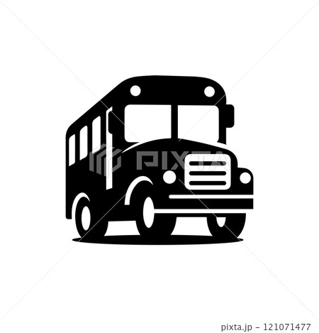 School bus icon logo design template isolated illustration 121071477