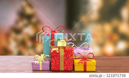 The Gift box for celebration or Holiday concept 3d rendering. The Gift box for celebration or Holiday concept 3d rendering. 121071736