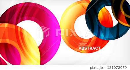 Bright colorful circles with light effects 121072979