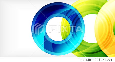 Bright colorful circles with light effects 121072994