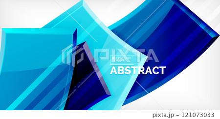 Round 3d shapes, plates background. Creative composition design template 121073033
