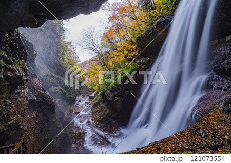 長野県上高井郡高山村牧 雷滝の紅葉 長野県上高井郡高山村牧 雷滝の紅葉 121073554