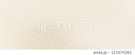 Retro beige halftone paper texture. Vintage craft ecru wallpaper with speckles, flecks, particles. Natural cream grunge grain background. Eggshell dotted and specked canvas backdrop. Vector overlay 121074262