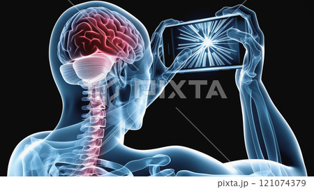 "スマートフォン長時間使用による脳疲労の視覚表現." "スマートフォン長時間使用による脳疲労の視覚表現." 121074379