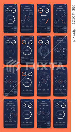 Vector graphics infographics with mobile phone. Template for creating mobile applications, workflow layout, diagram, banner, web design, business reports 121074390