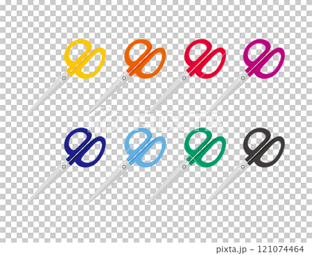 可愛いハサミのイラスト はさみのアイコン 可愛いハサミのイラスト はさみのアイコン 121074464
