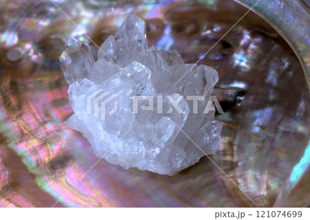 パワーストーン　貝の中の水晶クラスター 121074699
