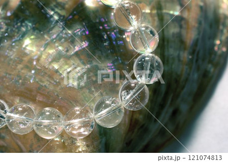 パワーストーン　水晶と貝　 121074813