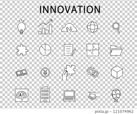 Innovation related icon set 121074962
