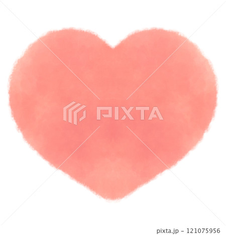 かわいい赤いハートマークの水彩風イラスト素材 かわいい赤いハートマークの水彩風イラスト素材 121075956