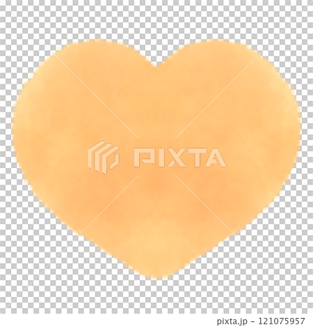 Cute orange heart mark watercolor illustration material 121075957