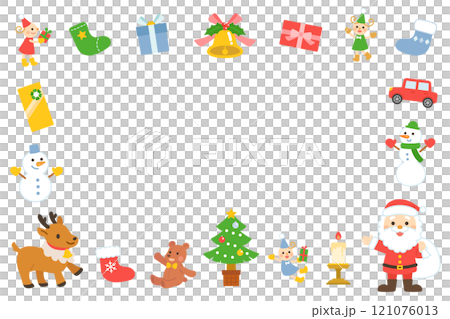 クリスマス素材のフレーム　イラスト 121076013