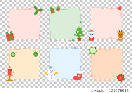 聖誕框架集方形圖 聖誕框架集方形圖 121076018