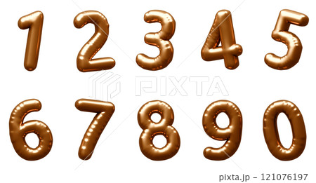 3D画像_風船_数字_ゴールド 121076197