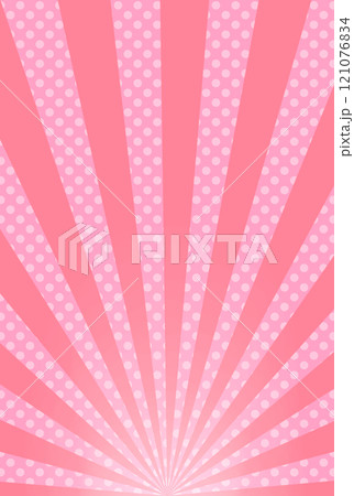 集中線　ドット　赤　縦長 121076834