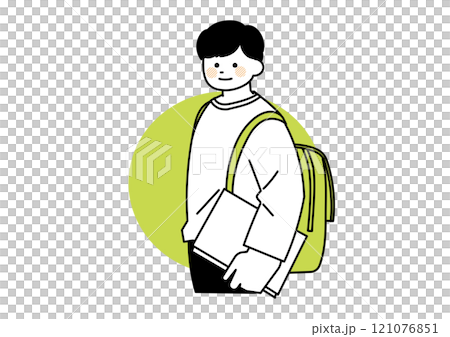 Illustration of a college boy Illustration of a college boy 121076851