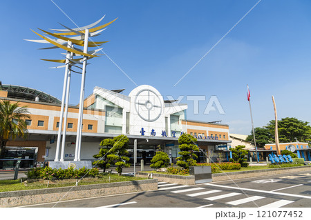 Building view of the Tainan Airport in Taiwan. It is shared with the Republic of China Air Force Tainan AFB. 121077452