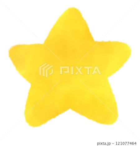 黄色い星のかわいい水彩風イラスト 単体 121077464