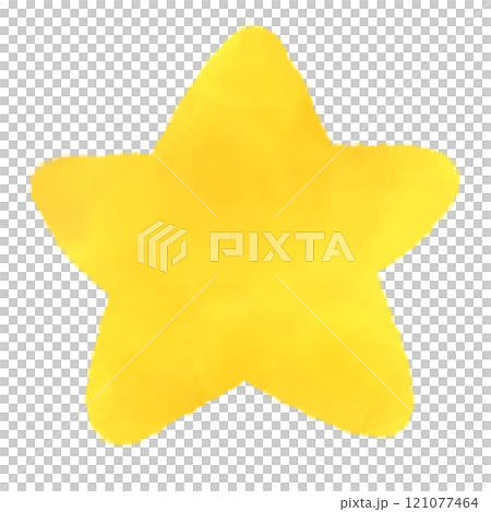 黄色い星のかわいい水彩風イラスト 単体 121077464