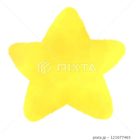 黄色い星のかわいい水彩風イラスト 単体 121077465