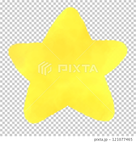 Cute watercolor illustration of a yellow star Cute watercolor illustration of a yellow star 121077465