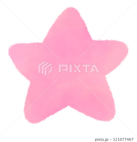 ピンクの星のかわいい水彩風イラスト 単体 ピンクの星のかわいい水彩風イラスト 単体 121077467