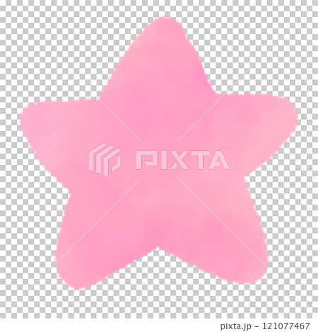 ピンクの星のかわいい水彩風イラスト 単体 ピンクの星のかわいい水彩風イラスト 単体 121077467
