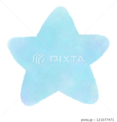 青い星のかわいい水彩風イラスト 単体 121077471