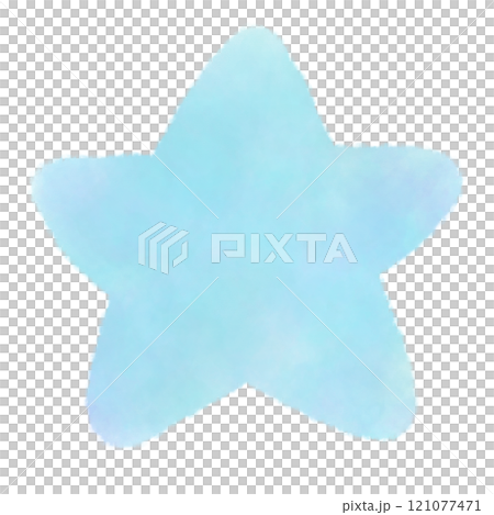 青い星のかわいい水彩風イラスト 単体 121077471
