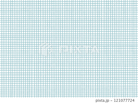 手描き風水彩チェック柄_小_水色 121077724