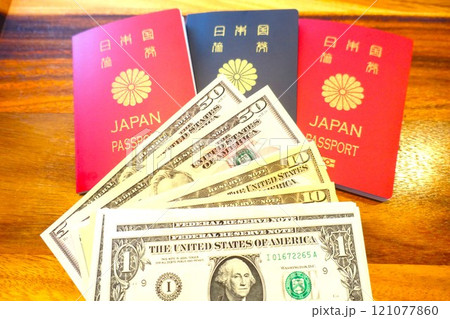日本国旅券とドル 日本国パスポートとドル 日本国旅券とドル 日本国パスポートとドル 121077860