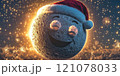 Imaginary image of the moon smiling happily in celebration of Christmas and Happy New Year 121078033