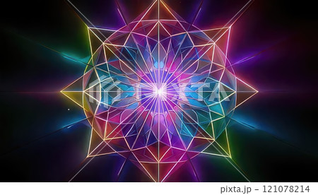 《AI画像》カラフルな光の抽象的な背景 121078214
